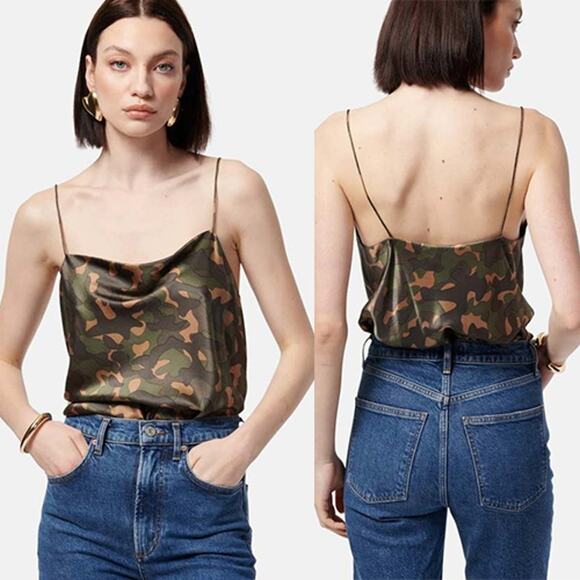 Cami NYC Tops - NWT Cami NYC Axel Spaghetti Strap Classic Camo Bodysuit Blouse Top